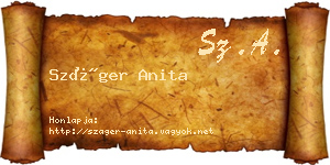 Száger Anita névjegykártya