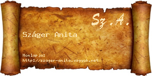 Száger Anita névjegykártya