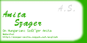 anita szager business card